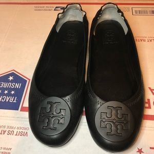Tory Burch Minnie travel ballet black flats